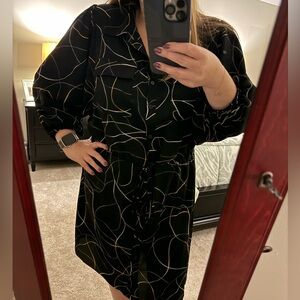 City Chic Geometric shirt dress